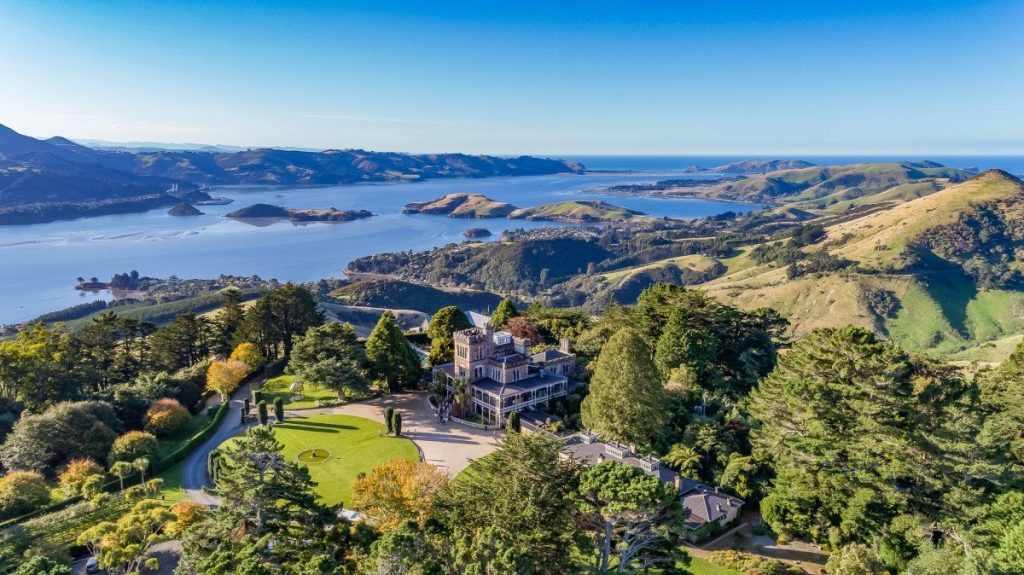 Larnach Castle and panoramic Dunedin view